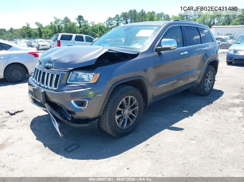 1C4RJFBG2EC431480 2014 Jeep Grand Cherokee Limited