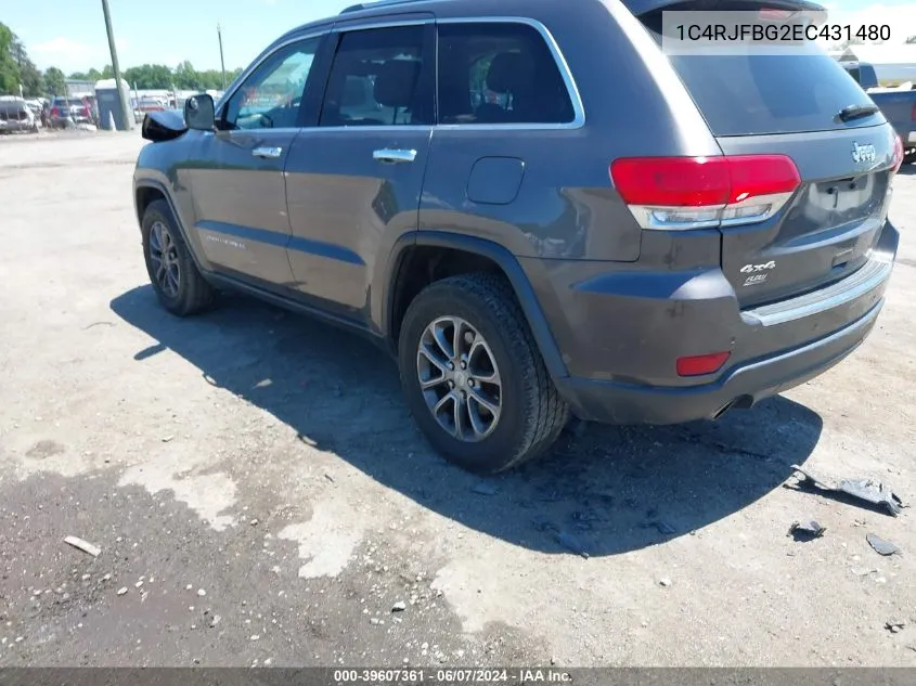 1C4RJFBG2EC431480 2014 Jeep Grand Cherokee Limited