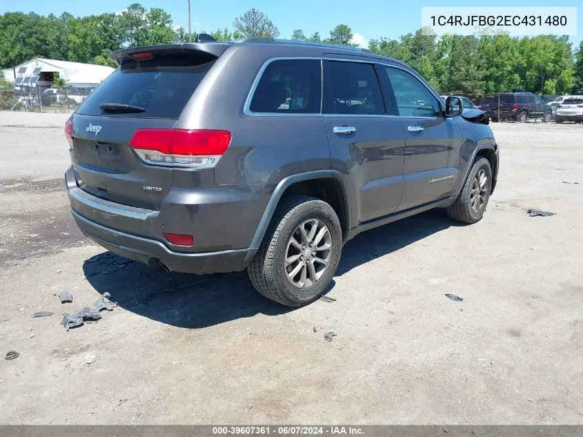 1C4RJFBG2EC431480 2014 Jeep Grand Cherokee Limited