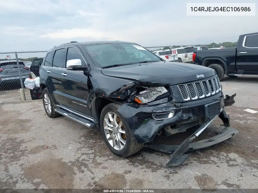 1C4RJEJG4EC106986 2014 Jeep Grand Cherokee Summit