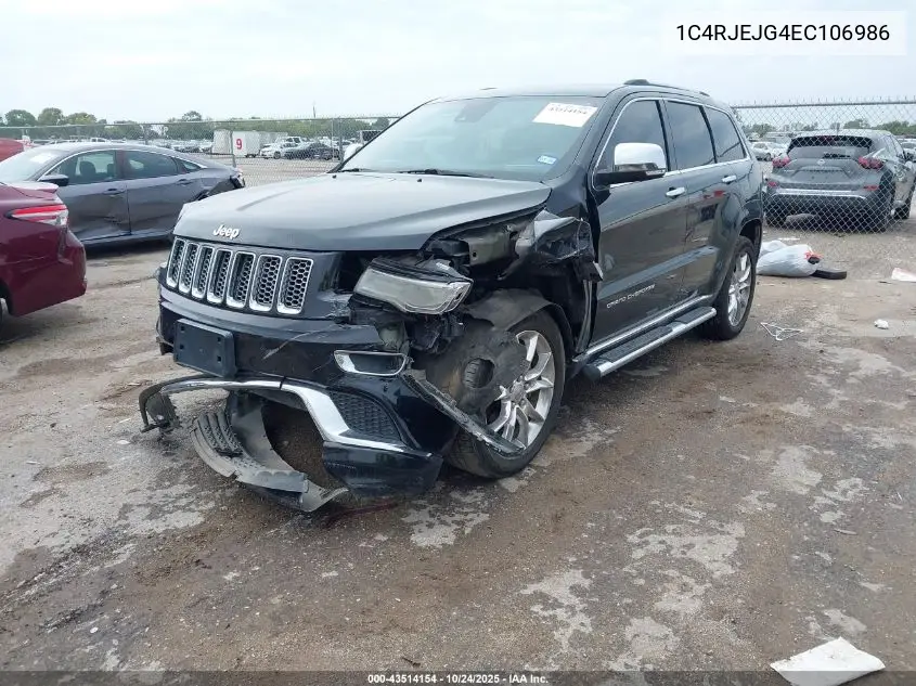 1C4RJEJG4EC106986 2014 Jeep Grand Cherokee Summit