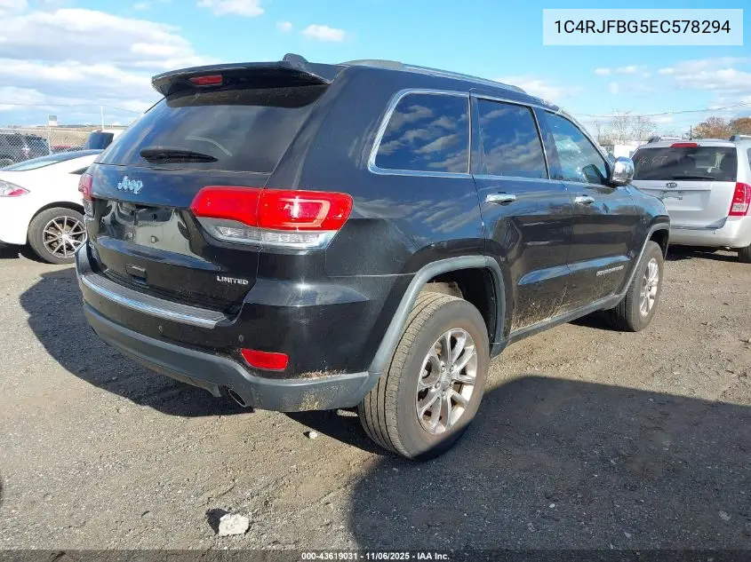 1C4RJFBG5EC578294 2014 Jeep Grand Cherokee Limited