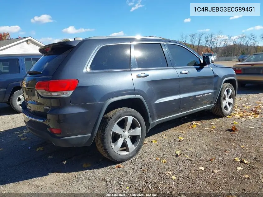1C4RJEBG3EC589451 2014 Jeep Grand Cherokee Limited
