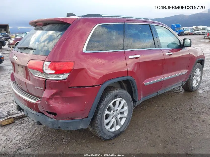 1C4RJFBM0EC315720 2014 Jeep Grand Cherokee Limited