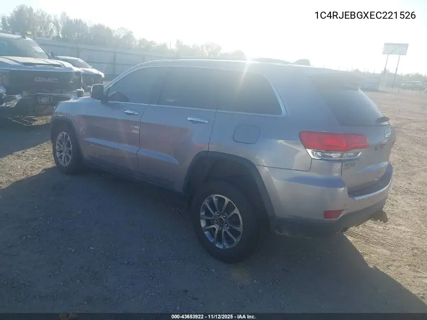 1C4RJEBGXEC221526 2014 Jeep Grand Cherokee Limited