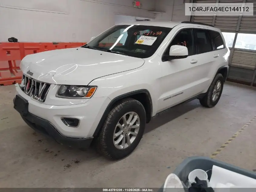 1C4RJFAG4EC144112 2014 Jeep Grand Cherokee Laredo