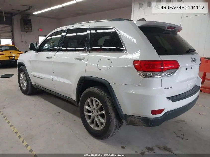 1C4RJFAG4EC144112 2014 Jeep Grand Cherokee Laredo