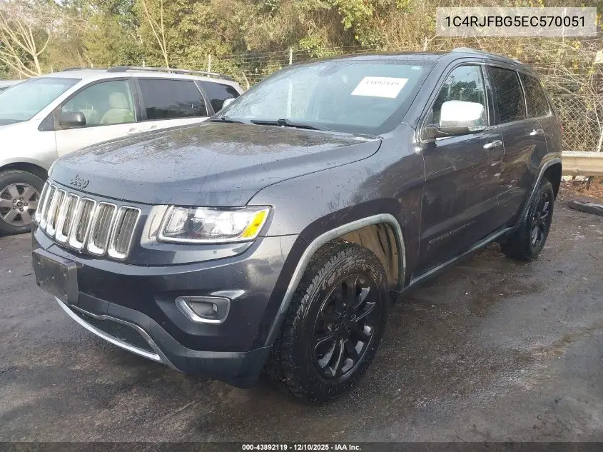1C4RJFBG5EC570051 2014 Jeep Grand Cherokee Limited