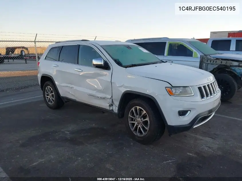 1C4RJFBG0EC540195 2014 Jeep Grand Cherokee Limited