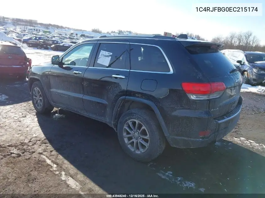 1C4RJFBG0EC215174 2014 Jeep Grand Cherokee Limited