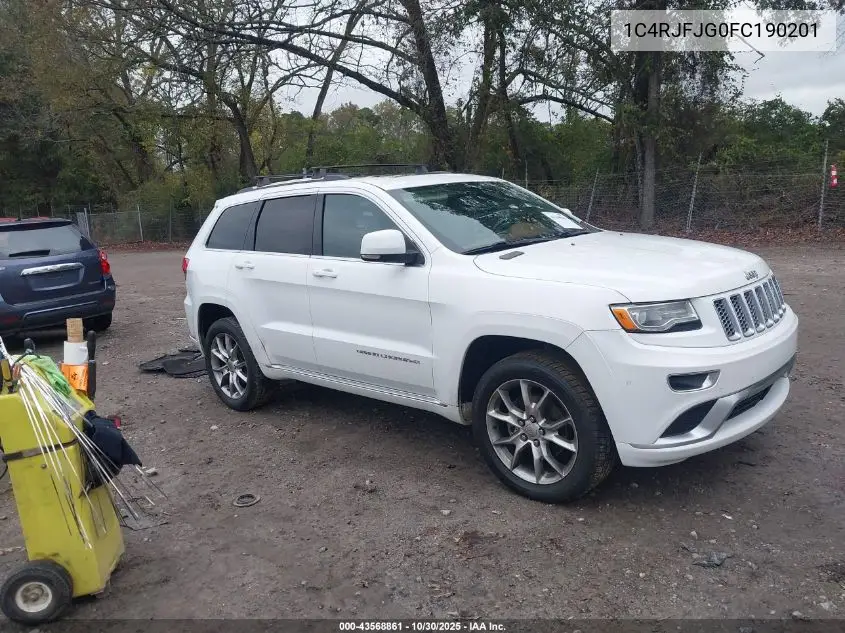 1C4RJFJG0FC190201 2015 Jeep Grand Cherokee Summit
