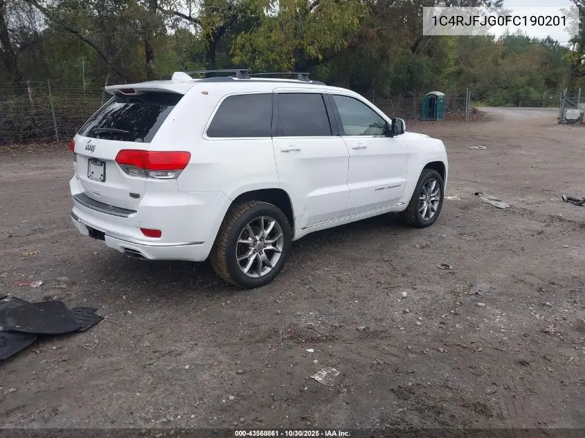 1C4RJFJG0FC190201 2015 Jeep Grand Cherokee Summit