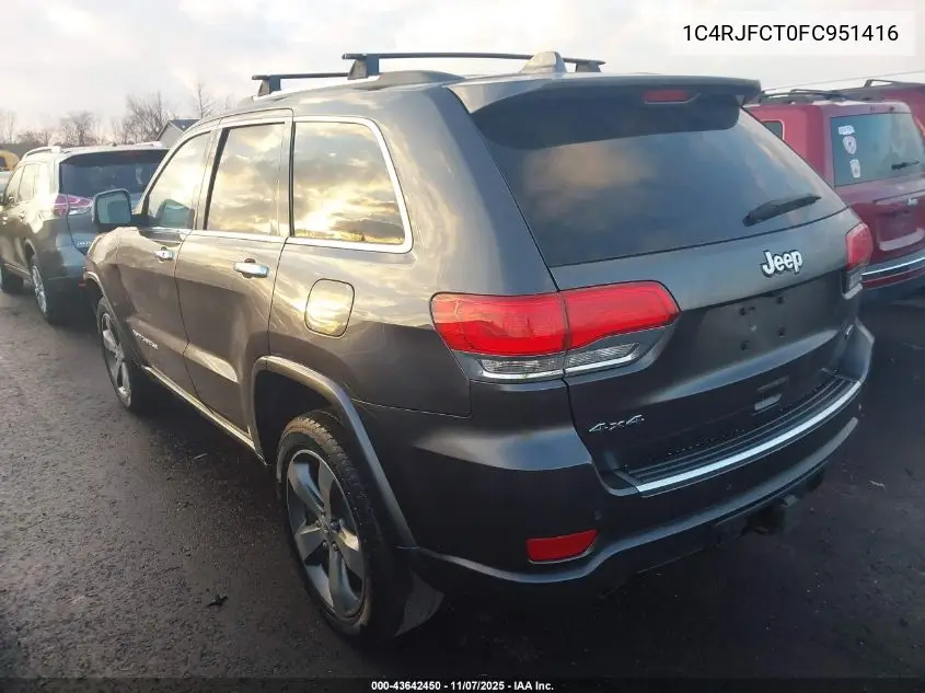 1C4RJFCT0FC951416 2015 Jeep Grand Cherokee Overland