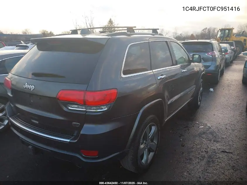1C4RJFCT0FC951416 2015 Jeep Grand Cherokee Overland