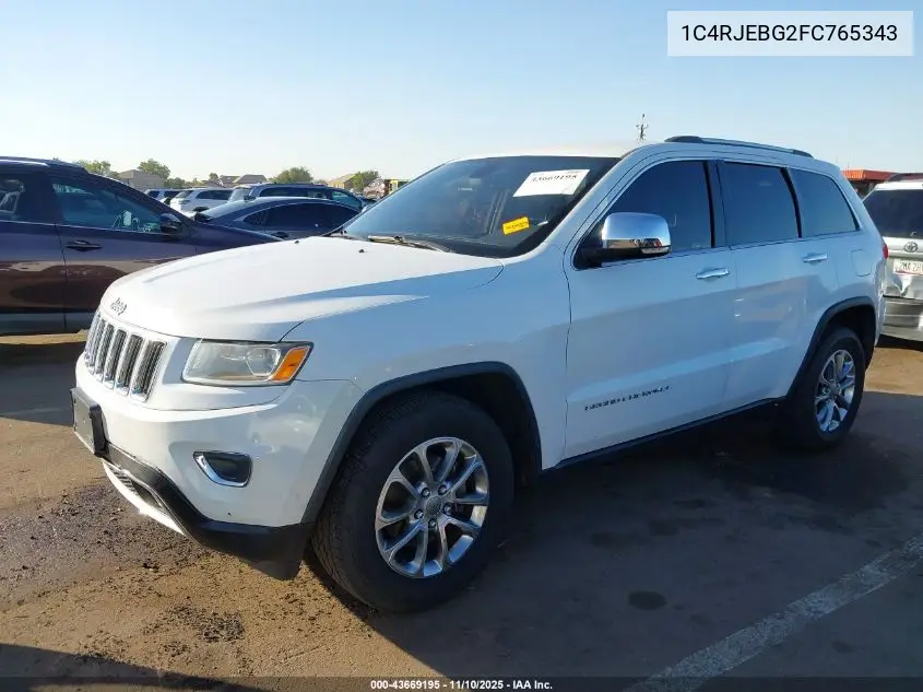 1C4RJEBG2FC765343 2015 Jeep Grand Cherokee Limited