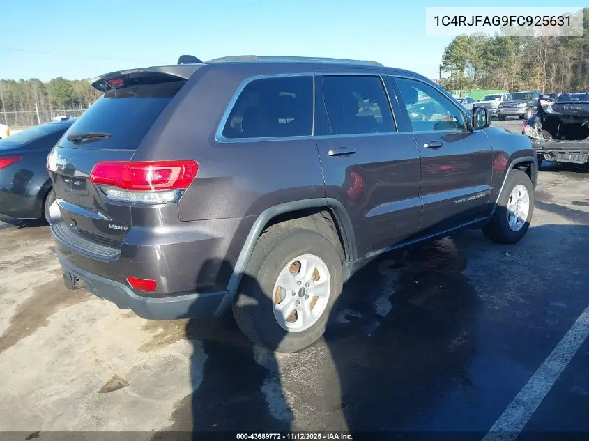 1C4RJFAG9FC925631 2015 Jeep Grand Cherokee Laredo