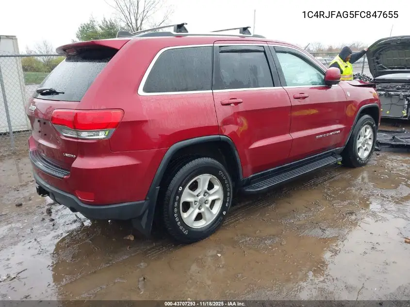 1C4RJFAG5FC847655 2015 Jeep Grand Cherokee Laredo