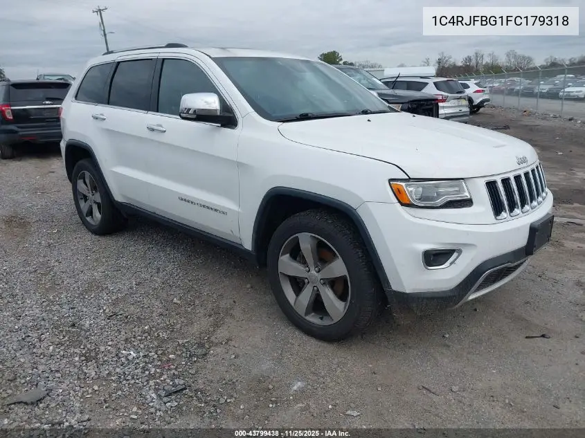 1C4RJFBG1FC179318 2015 Jeep Grand Cherokee Limited