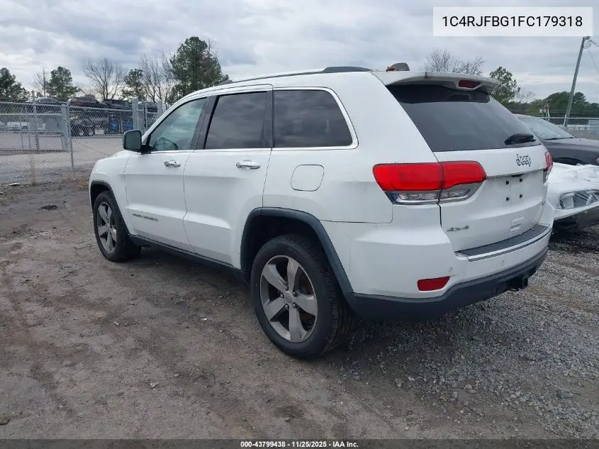 1C4RJFBG1FC179318 2015 Jeep Grand Cherokee Limited