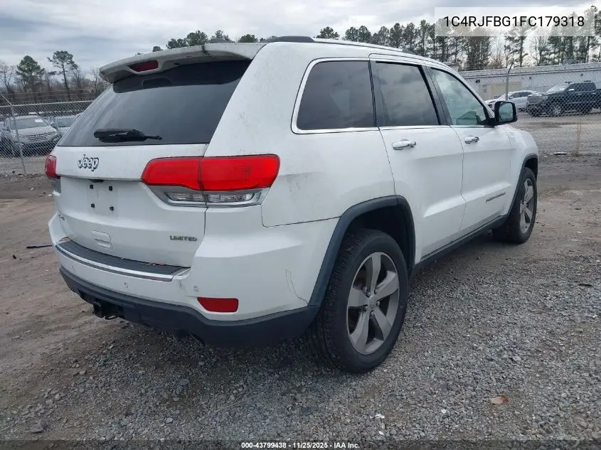 1C4RJFBG1FC179318 2015 Jeep Grand Cherokee Limited