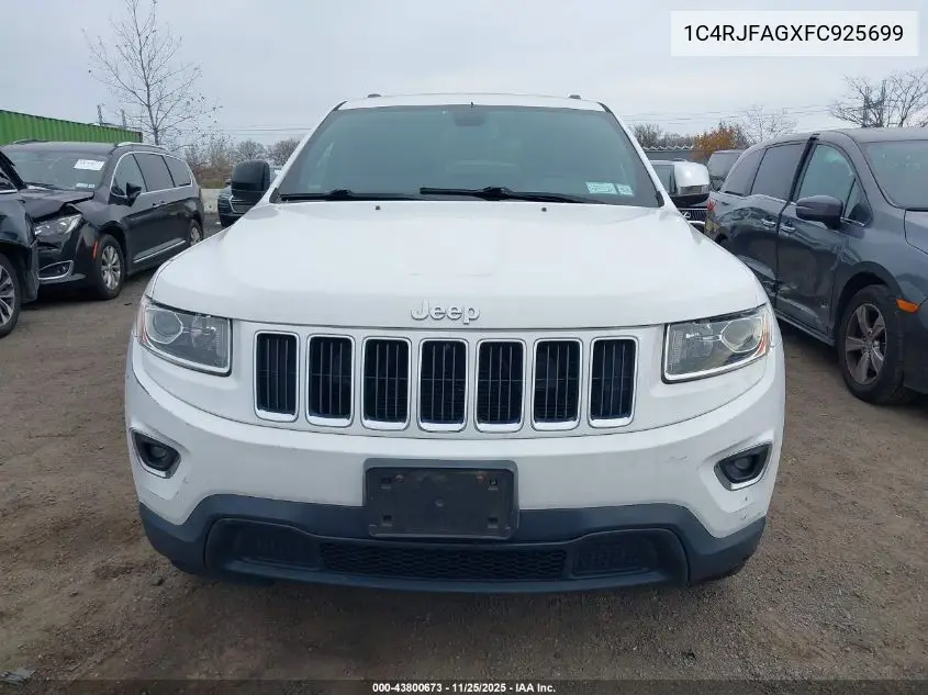1C4RJFAGXFC925699 2015 Jeep Grand Cherokee Laredo