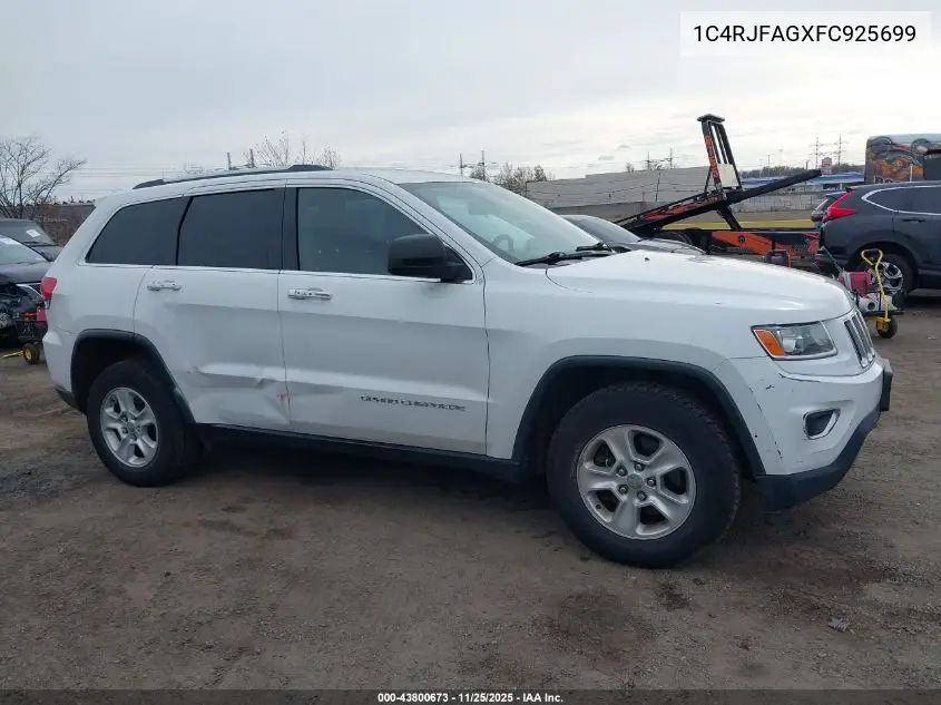 1C4RJFAGXFC925699 2015 Jeep Grand Cherokee Laredo