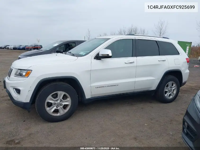 1C4RJFAGXFC925699 2015 Jeep Grand Cherokee Laredo
