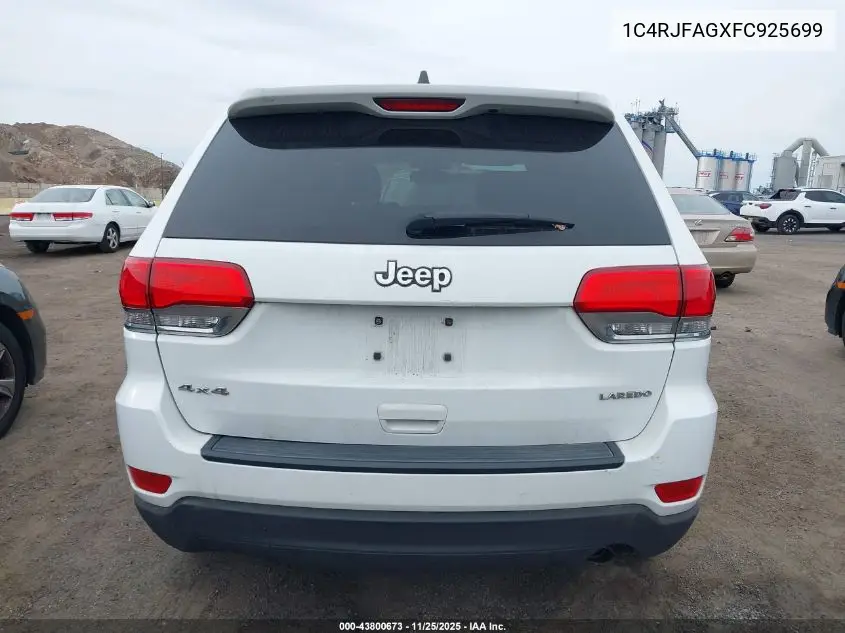 1C4RJFAGXFC925699 2015 Jeep Grand Cherokee Laredo