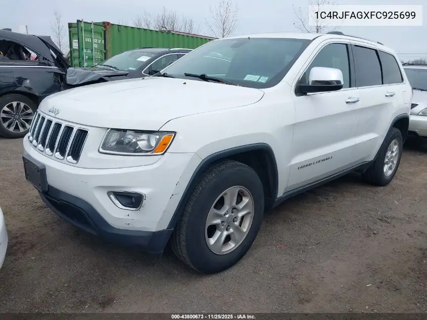 1C4RJFAGXFC925699 2015 Jeep Grand Cherokee Laredo