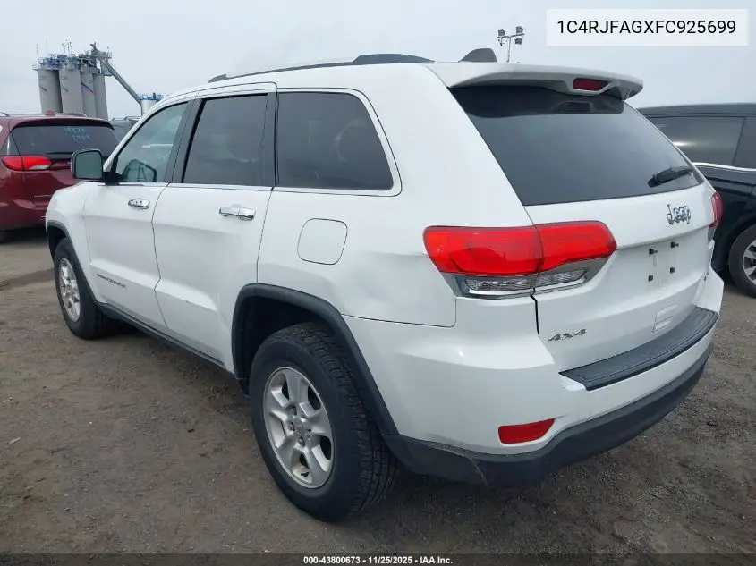 1C4RJFAGXFC925699 2015 Jeep Grand Cherokee Laredo
