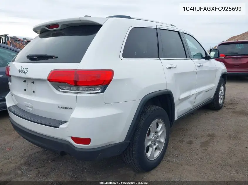 1C4RJFAGXFC925699 2015 Jeep Grand Cherokee Laredo