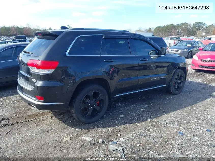 1C4RJEJG1FC647298 2015 Jeep Grand Cherokee Summit