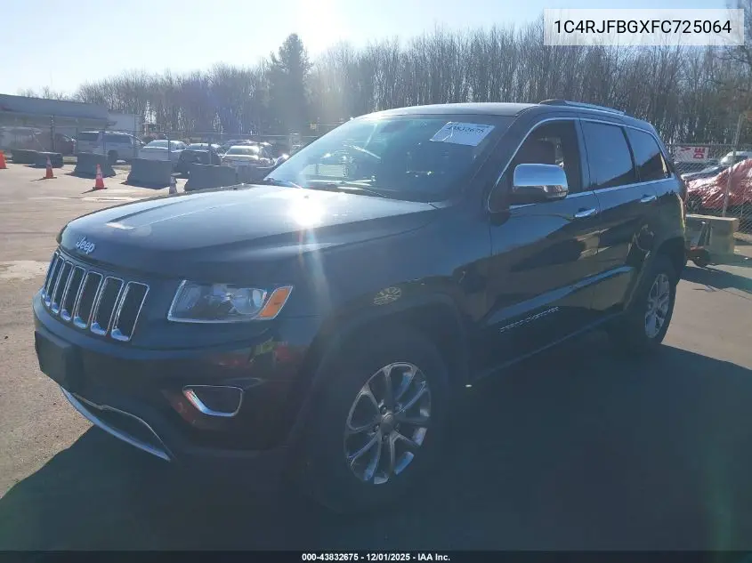 1C4RJFBGXFC725064 2015 Jeep Grand Cherokee Limited