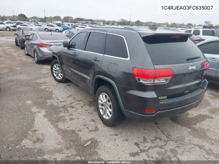 1C4RJEAG3FC635007 2015 Jeep Grand Cherokee Laredo