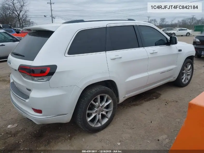 1C4RJFJT4FC842184 2015 Jeep Grand Cherokee Summit