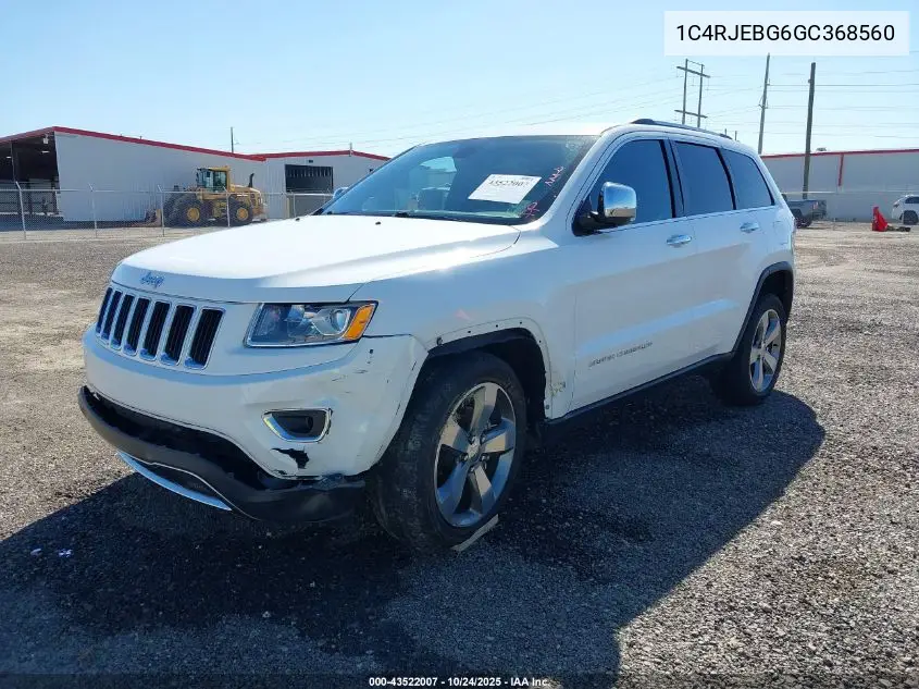1C4RJEBG6GC368560 2016 Jeep Grand Cherokee Limited