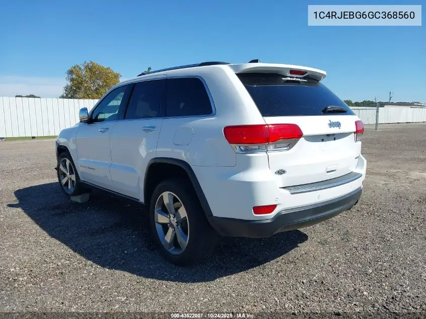 1C4RJEBG6GC368560 2016 Jeep Grand Cherokee Limited