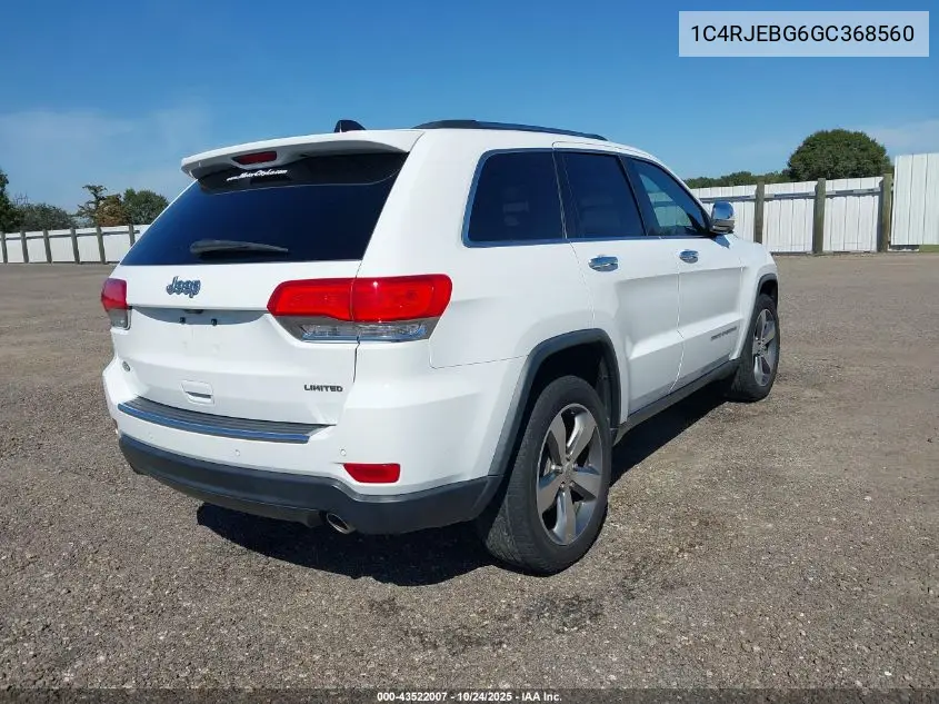 1C4RJEBG6GC368560 2016 Jeep Grand Cherokee Limited