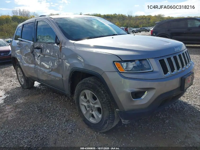 1C4RJFAG6GC318216 2016 Jeep Grand Cherokee Laredo