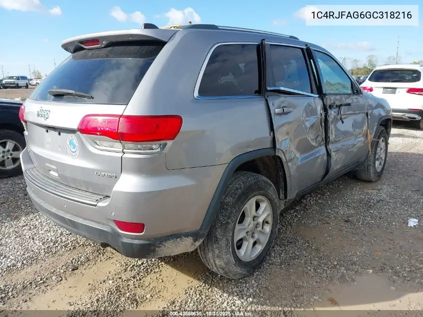1C4RJFAG6GC318216 2016 Jeep Grand Cherokee Laredo