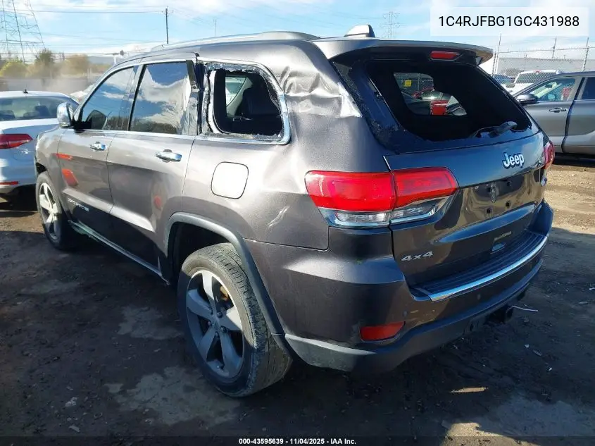 1C4RJFBG1GC431988 2016 Jeep Grand Cherokee Limited