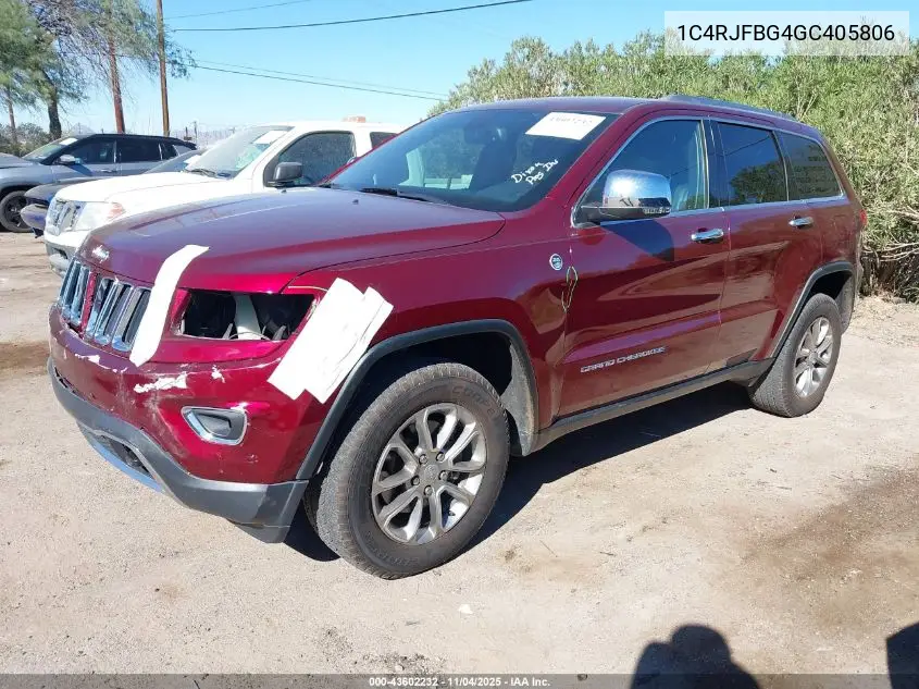 1C4RJFBG4GC405806 2016 Jeep Grand Cherokee Limited
