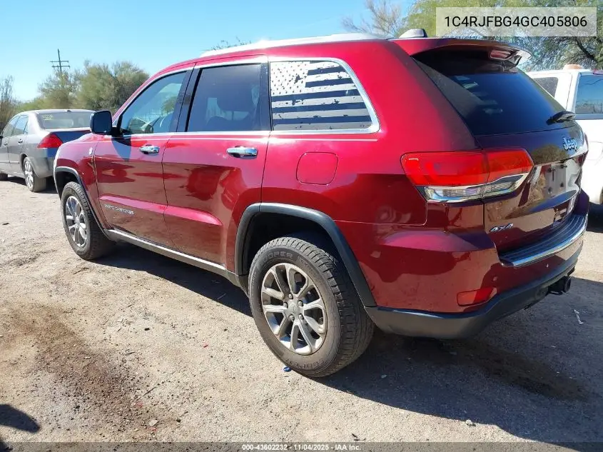 1C4RJFBG4GC405806 2016 Jeep Grand Cherokee Limited