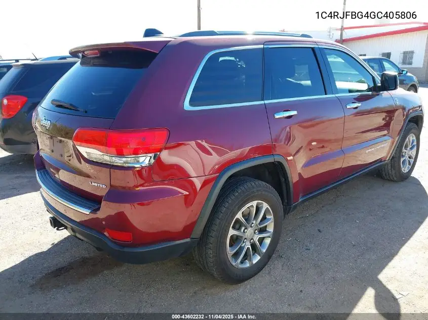 1C4RJFBG4GC405806 2016 Jeep Grand Cherokee Limited