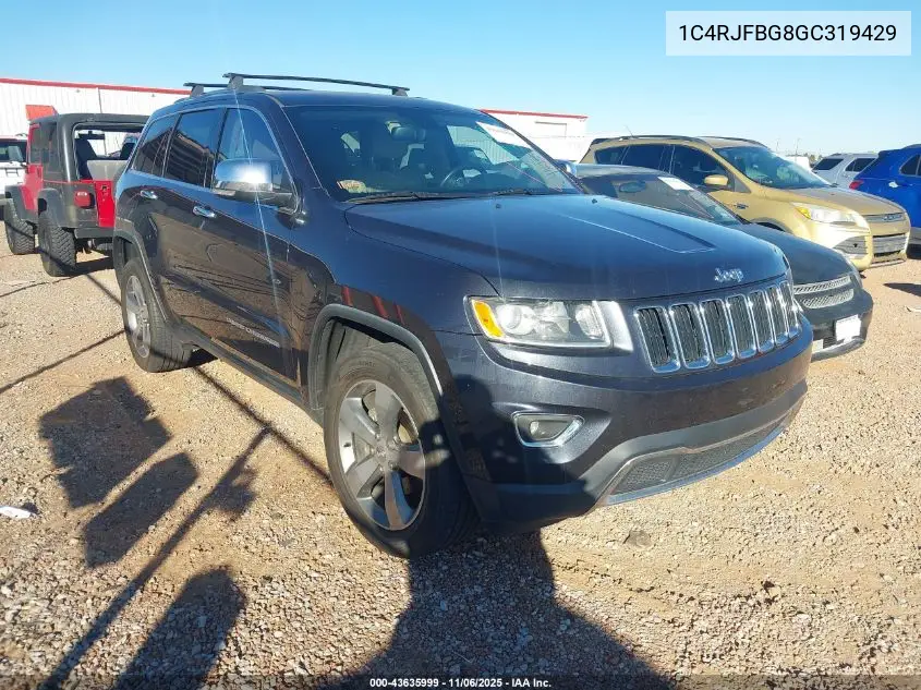 1C4RJFBG8GC319429 2016 Jeep Grand Cherokee Limited
