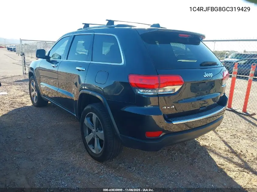 1C4RJFBG8GC319429 2016 Jeep Grand Cherokee Limited