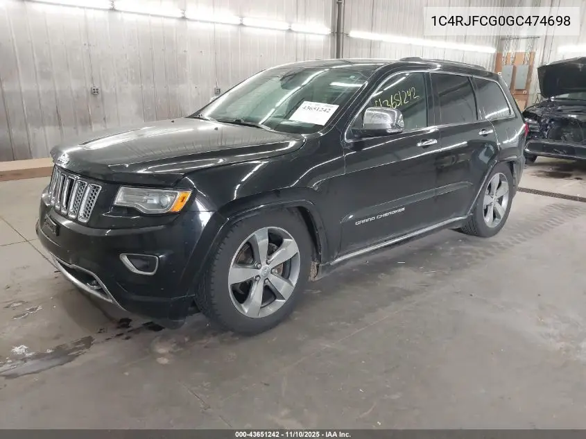 1C4RJFCG0GC474698 2016 Jeep Grand Cherokee Overland
