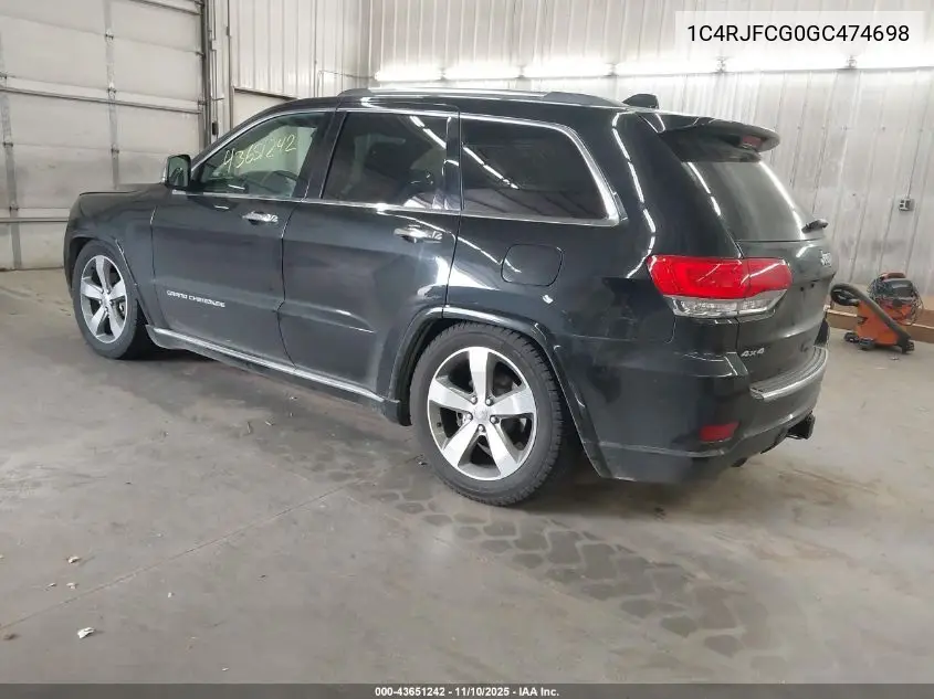 1C4RJFCG0GC474698 2016 Jeep Grand Cherokee Overland