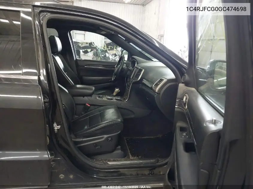 1C4RJFCG0GC474698 2016 Jeep Grand Cherokee Overland