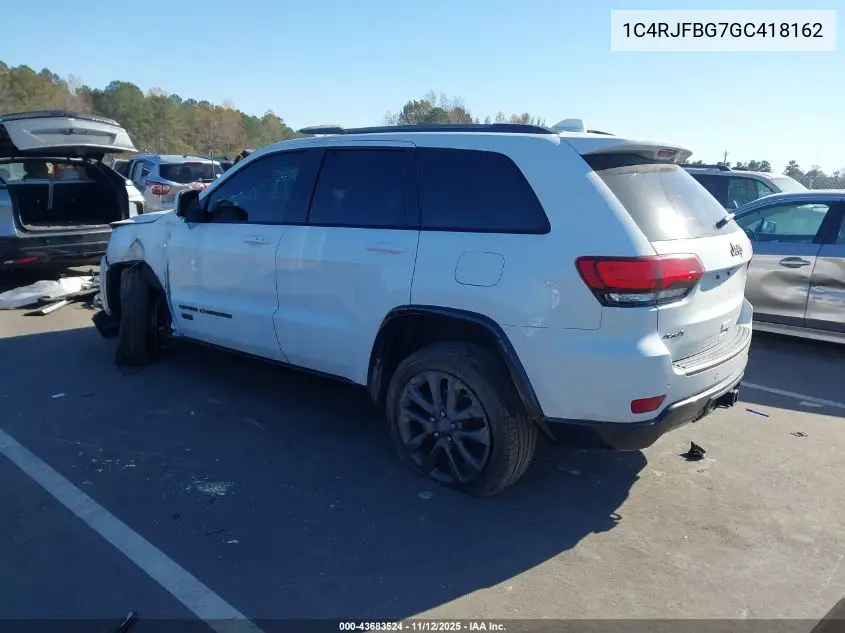 1C4RJFBG7GC418162 2016 Jeep Grand Cherokee Limited 75Th Anniversary